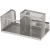 KALAM.KZ - Подставка для канц.принадлежностей, 3 отдела, серебристая, сетчатая, металл Стамм