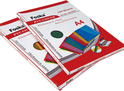 KALAM.KZ - Обложка для переплета, A4, 180микр, пластиковая, прозрачная Foska