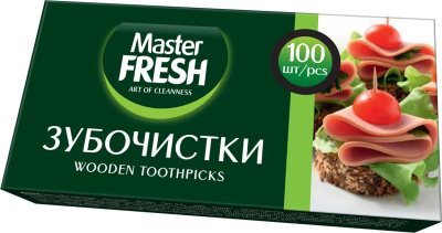 Зубочистки 100 шт/уп,  Master Fresh в картонной упаковке 