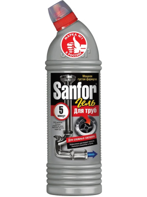 Средство для прочистки труб Sanfor, гель, 750 мл