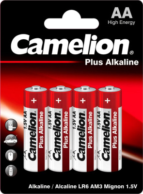 Батарейка AA, 1.5V, Plus Alkaline (блистер 4шт) Camelion