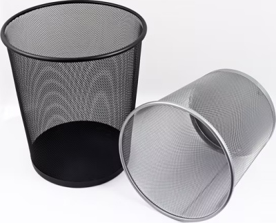 KALAM.KZ - Корзина для бумаг 21 л,  29,5x34,5см, круглая, сетчатая, металлическая, серебристая Foska