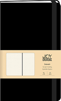 Книга для записей А5(135х213), 96л.,обл. иск. кожа, черный агат, Joy Book ЭКСМО