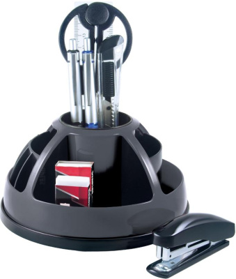 Набор настольный 9 предметов, пластик, серый/черный O-Life