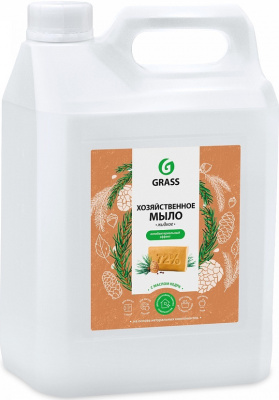 Мыло хозяйственное 5л жидкое, с маслом кедра, в канистре, "Grass"
