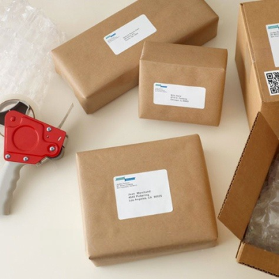 Наклейки на 12, А4, 97x42,4мм, 100л, прямоугольные края, белые, Куверт