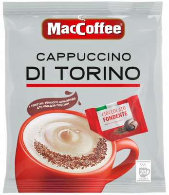 Кофе растворимый, MacCoffee 3 в 1, Cappuccino di Torino, 20шт