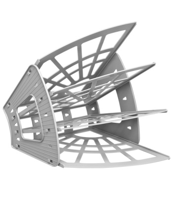 Лоток 4-х секционный(3 отделения) А4, вертикально-горизонтальное расположение, черный Стамм Эконом