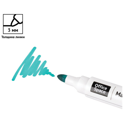 KALAM.KZ - Маркер для доски, 1-3мм, круглый наконечник, зеленый OfficeSpace