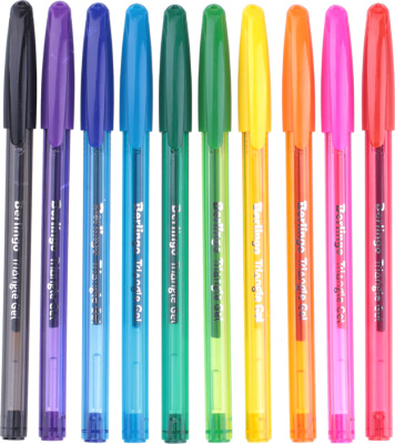 KALAM.KZ - Набор гелевых ручек 0,5мм., 10шт, 10цв., ассорти, Berlingo "Triangle Gel