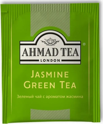 KALAM.KZ - Чай зеленый, 100 пакетиков Ahmad Tea китайский, с ярлычками