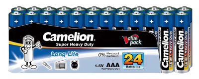 Батарейка AA, 1.5V, Super Heavy Duty Alkaline (в пленке 24шт) Camelion