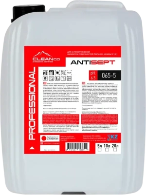 Дезинфицирующее средство и антисептик для рук "Cleanco" 5л канистра Antisept Sanitayser 