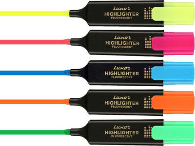 KALAM.KZ - Маркер текстовой 1-4,5 мм, скошенный наконечник, LW Fluroscent, 4 цвета в наборе Luxor