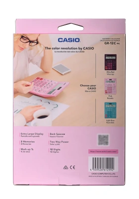 KALAM.KZ - Калькулятор 12 разрядов, 34,5 x 210 x 155мм, розовый CASIO GR-12C-PK-W-EP