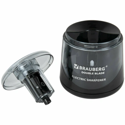KALAM.KZ - Точилка электрическая, 1 отверстие, с контейнером,  двойное лезвие, Brauberg