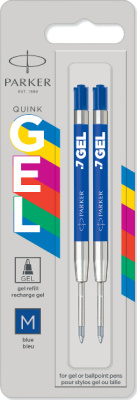 Стержень гелевый 0.7мм, синий, 2шт в блистере, Parker