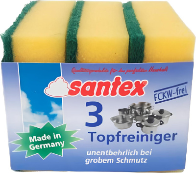 Губка для мытья посуды 3 шт в уп. Blik, "Santex"