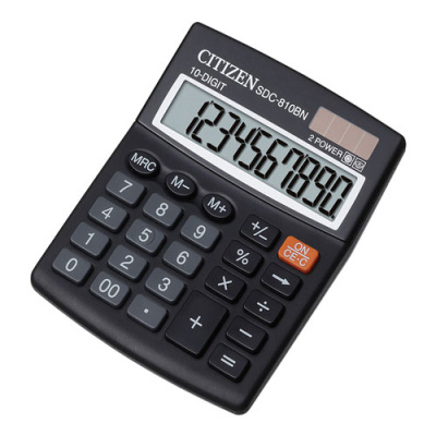 Калькулятор 10 разрядов, 12.4x10.2см, черный Citizen