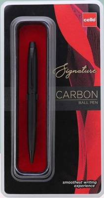 Ручка шариковая 0.7мм, синяя, Cello "Signature Carbon", пластиковый футляр