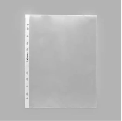 KALAM.KZ - Файл прозрачный A4, 0,060мм., повышенной вместимости, Премиум, с тиснением, в уп.100штук, Lamark