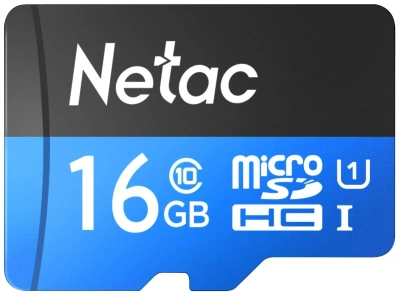 Карта памяти 16GB, Class 10 U1 Netac P500 NT02P500STN-016G-R с адаптером SD