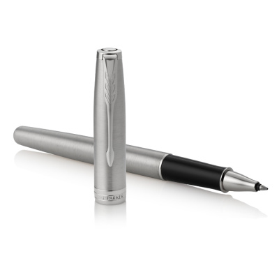 KALAM.KZ - Ручка роллерная Parker Sonnet Stainless Steel CT, 0,8 мм F, черная 1931511