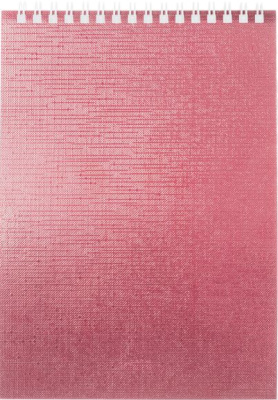 Блокнот 80л, А5,клетка, на гребне, пластиковая обложка, серия "Metallic - Розовый","Hatber"