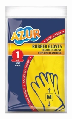 Перчатки резиновые M желтые, 1 пара в уп. Centi/Azur