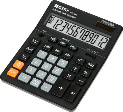 Калькулятор 12 разрядов, 15.5x20.5см, черный Eleven