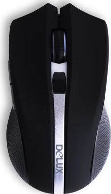 Мышь беспроводная Delux, DLM-516OGB, 3D, 1600 dpi, Радиус действия 10 м, 2.4 Гц, Black
