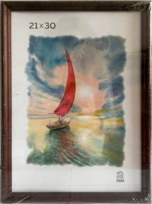 Рамка для фото А4 пластик под дерево, коричневый