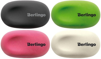 KALAM.KZ - Ластик 50x30x8мм, для стирания карандаша, овальный Berlingo "Ergonomic"