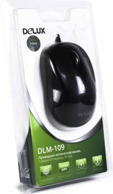 KALAM.KZ - Мышь проводная Delux DLM-109OUB, Оптическая, USB, 1000dpi, Длина кабеля 1,6м, Black