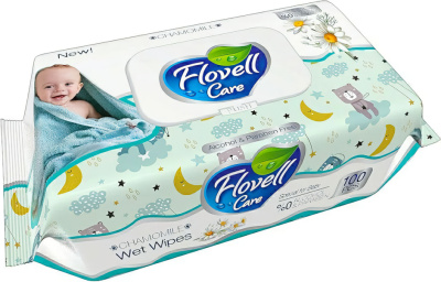 Салфетки влажные 100 шт, в уп, Flovell Care Classic