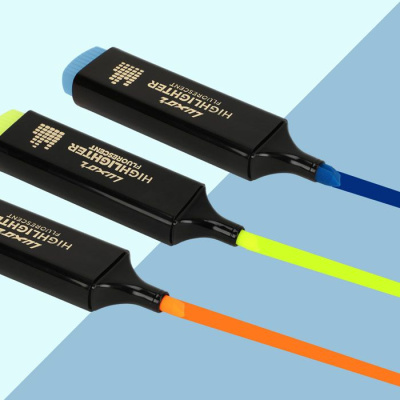 KALAM.KZ - Маркер текстовой 1-4,5 мм, скошенный наконечник, LW Fluroscent, 4 цвета в наборе Luxor