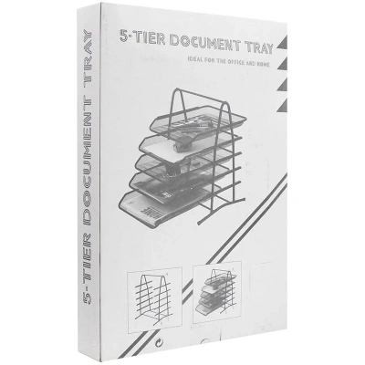 KALAM.KZ - Лоток горизонтальный А4, 5-ти секционный, металлический, сетчатый, черный Basy
