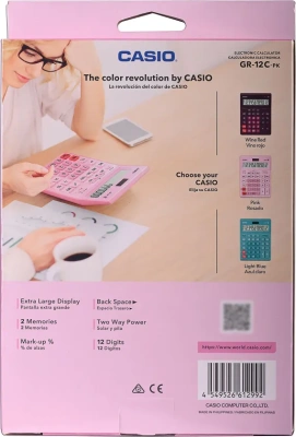 KALAM.KZ - Калькулятор 12 разрядов, 34,5 x 210 x 155мм, розовый CASIO GR-12C-PK-W-EP