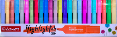 Маркер текстовой 1-4,5 мм,скошенный наконечник,Highltr Pastel, 24 цвета в наборе Luxor