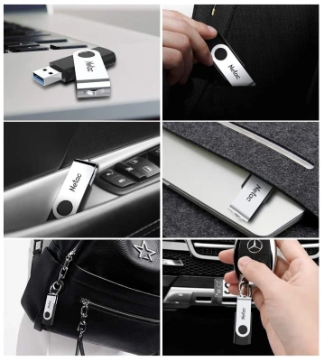 KALAM.KZ - Флеш-накопитель USB 16GB Netac 3.0 U505 NT03U505N-016G-30BK серебристый/черный