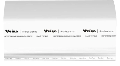 Полотенца бумажные 2х-слойные V-сложение "21,6смх21смх200л Veiro Professional Comfort" 20 шт в кор