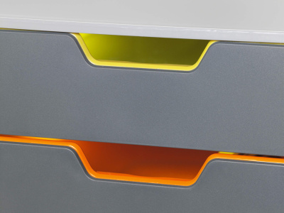 KALAM.KZ - Бокс с выдвижными лотками, 292x280x356мм, 5лотков, серый пластик Durable