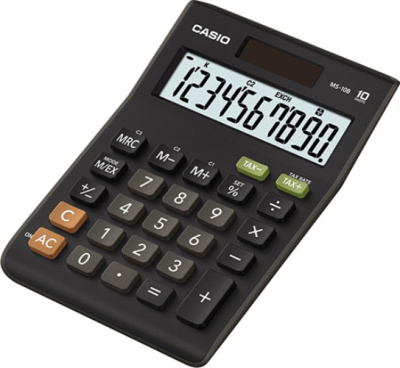 Калькулятор 10 разрядов, 29 х 103 х 147мм, черный CASIO MS-10B-S-EC