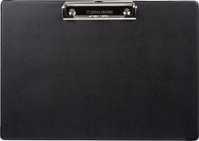 Планшет А4, с прижимом, горизонтальный, 31,8х22,8см, ПВХ, черный Brauberg