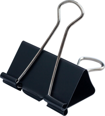 Зажим 19мм, для бумаги, черный Foska