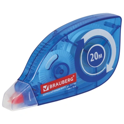KALAM.KZ - Корректирующий роллер, 5ммx20м, корпус синий, механизм перемотки, Brauberg
