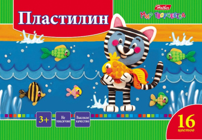 Пластилин 16 цветов, 320гр, со стеком, серия "Ушастики""Hatber",