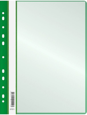 Папка с файлами, 20 файлов, А4, с перфорацией зеленая