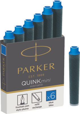 Капсулы синие 6шт, короткие Parker