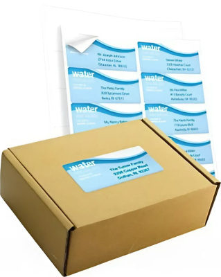 Наклейки на 12, А4, 97x42,4мм, 100л, прямоугольные края, белые, Куверт